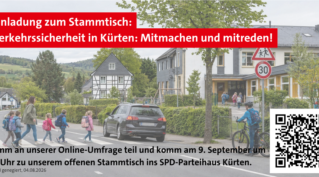 Einladung zum SPD-Stammtisch zur Verkehrssicherheit in Kürten
